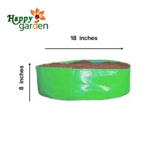 HDPE Greens & Herbs Circular Grow Bag – 18″ × 8″ <br /> <span class="happy-info"> – Happy Garden </span>