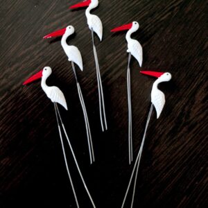 Crane  Pin Figurine – Set of 5 <br /> <span class="happy-info"> – Happy Garden </span>